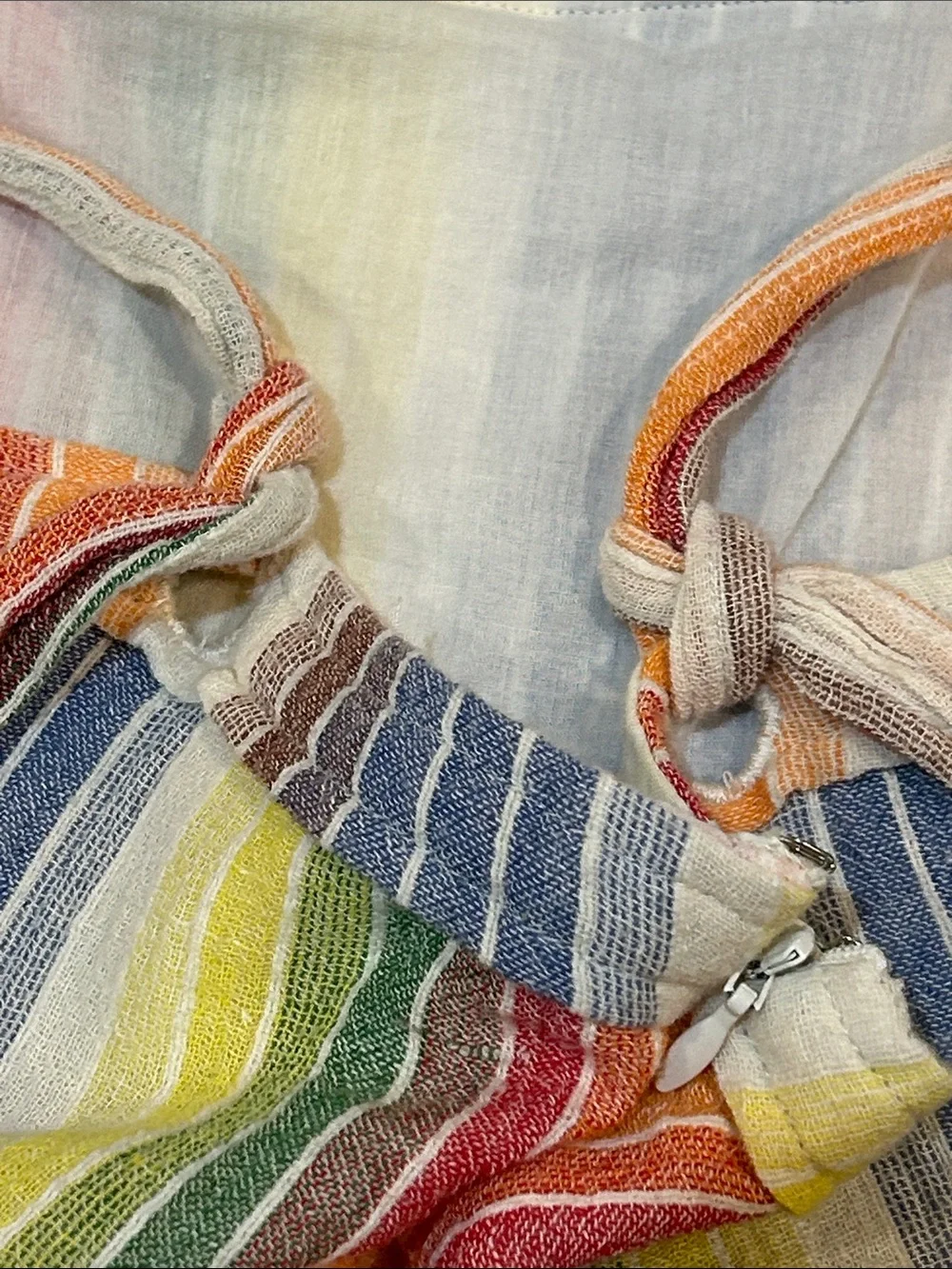 Saylor Roxie Romper in Multi Medium 100% Cotton Rainbow Stripes Beach Vacation
